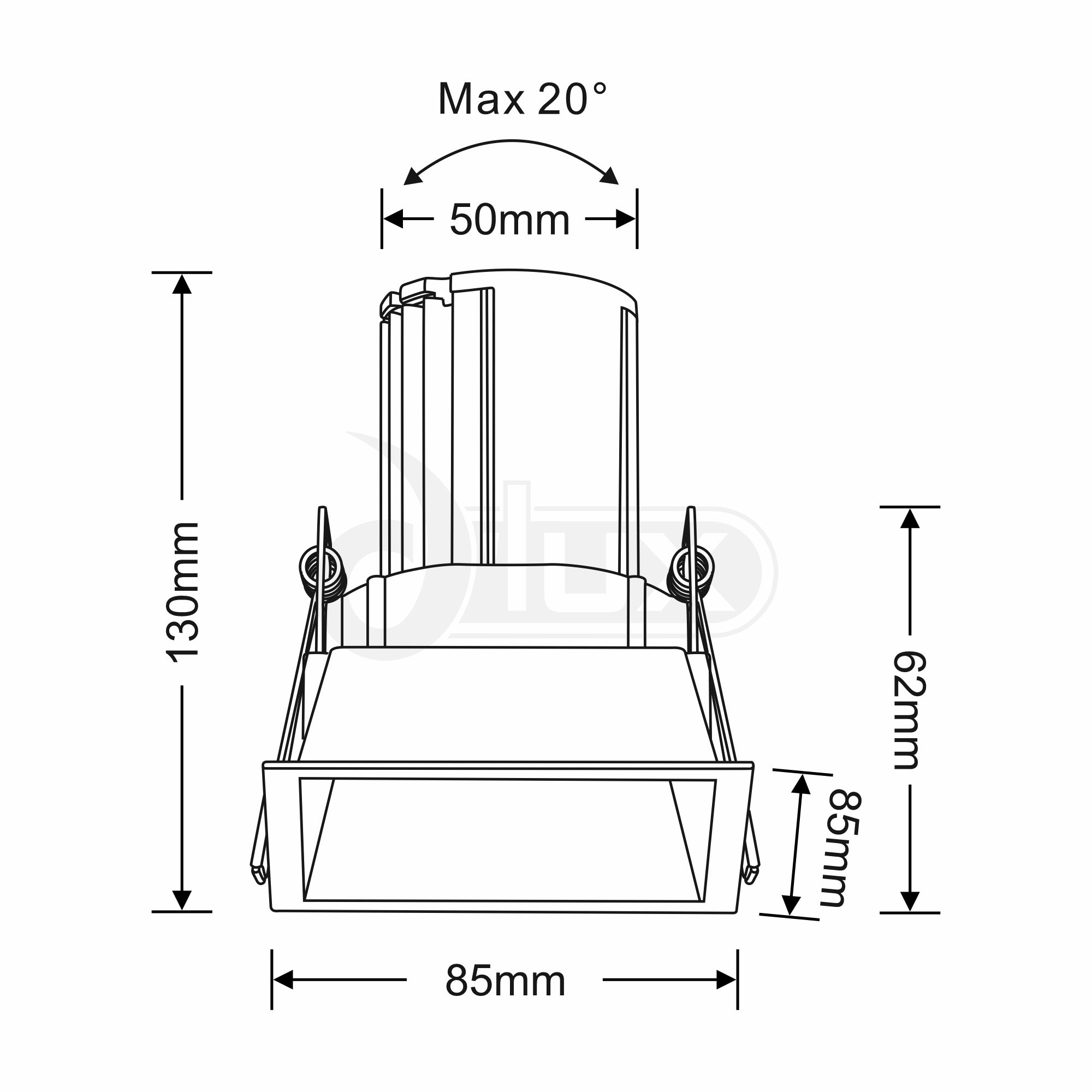 Box 10 Recessed Ceiling Luminaires Dlux Square/Rectangular Recess Ceiling